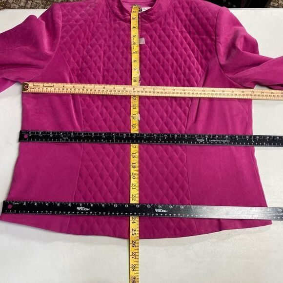 JM Collection by Jeniffer Moore Women’s Quilted Suede like Jacket Pink S… - Picture 6 of 12